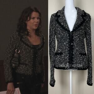 Rare Vintage Black White Tweed Jacket Wool Blend ASO Lorelai Gilmore Girls